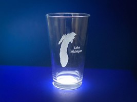 Lake Michigan Pint Glass - Laser engraved pint glass - $11.99