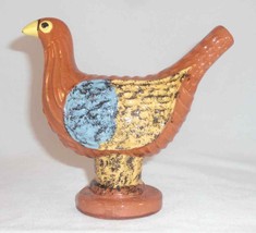 Unusual James C Seagreaves Mid-20th Century Glazed Cast Small Brown Redware Bird - £154.96 GBP