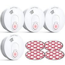 Smoke Detector, 10 Year Fire Alarm With Photoelectric Sensor And Built-I... - £72.48 GBP