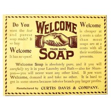 Curtis Davis Welcome Soap 1897 Advertisement Victorian Hygiene ADBN1yyy - £14.93 GBP