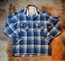 BACK PACKER VTG 70s Long Sleeve Plaid Button Up Flannel Shirt Mens Mediu... - $26.59