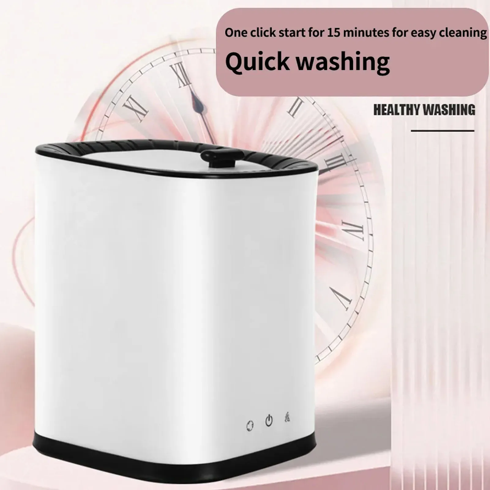 UV Mini Washing Machine 2.5L ABS Auto Shutdown Small Portable Laundry Washer for - £41.24 GBP