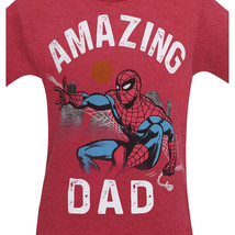 Spider-Man Amazing Dad Men&#39;s T-Shirt Red - $34.98+