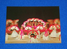 REMARKABLE VINTAGE KOREAN TRADITIONAL FAN DANCE POSTCARD MEMENTO CHOSEN ... - £3.94 GBP