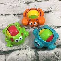 Toys “R” Us Rolling Animal Toddler Toys Colorful Lot Of 3 Crab Turtle Frog - £11.67 GBP