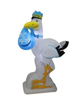 Used 6 Foot Tall Baby Shower Inflatable Blue Stork It&#39;s A Boy Yard Decoration - £34.40 GBP