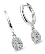 Sterling Silver Genuine or Synthetic Gemstone and CZ Halo - £66.86 GBP
