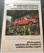 Vintage JEEP Wagoneer 250 HP V-8 4-Wheel Drive Kaiser Print Ad Art Poster - £3.75 GBP