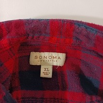 Sonoma Life + Style Men's Red & Black Button-Up Flannel Shirt Long Sleeve Sz XL image 4