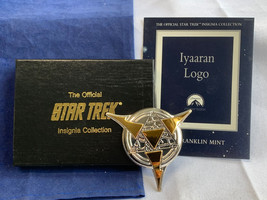 1995 Sterling Silver The Franklin Mint Star Trek Iyaaran Logo Badge 15.77g &amp; Box - £39.52 GBP