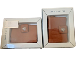 Princess Gardner Photo ID Key Fob Soft Leather Wallet Brown Women&#39;s NEW ... - $10.77