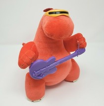 10&quot; VINTAGE 1986 HEARTLINE RED DINOSAUR DINO W/ GUITAR STUFFED ANIMAL PL... - £26.08 GBP