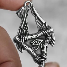 Mens Egyptian Eye of Horus Pendant Necklace Punk Jewelry Stainless Steel 24&quot; - £9.58 GBP