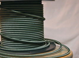 Green cloth covered 3-wire round cord, vintage pendant lights antique fans - £1.32 GBP