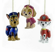 Kurt Adler Officially Licensed Set Of 3 Paw Patrol Blow Mold Christmas Ornaments - £18.40 GBP