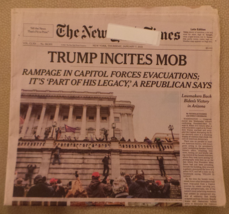 New York Times Newspaper Trump Incites Mob January 7, 2021 Complete A section NF - £220.33 GBP