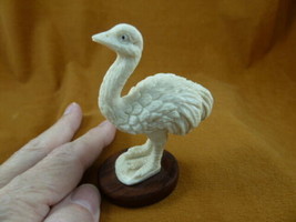 (OST-W1) little Ostrich shed ANTLER figurine on base Bali detailed carvi... - £65.89 GBP