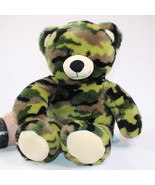 Build A Bear Green Camouflage Plush Camo Teddy Bear Stuffed Animal Toy BABW - $9.70