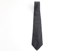Vtg 60s 70s Mid Century Modern MCM Polka Dot Neck Tie Dress Tie Black Polyester - £19.36 GBP
