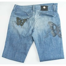 Antik Batik Crystal Rhinestone Butterfly Embellished Flare Denim Jeans 31 - £58.09 GBP