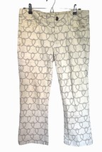 CAbi Printed Bootlet Capris Crop Stretch Pants Jeans Womens Size 6 White... - £15.48 GBP