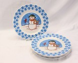 GEI Snowman Christmas Dinner Plates 10 1/2&quot; Set of 4 - $25.47