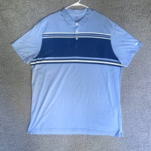 Nike Polo Shirt Adult XXL Standard Dri Fit Blue Stripe Outdoor Preppy Rugby NWOT - £17.61 GBP