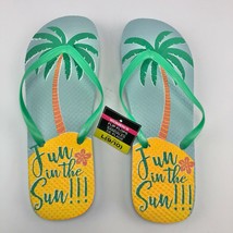 Flip Flops Fun in the Sun Large NEW womens beach pool camping casual summer - £7.12 GBP