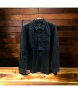 Abercrombie Blue button-up Heavy Cotton blend shirt Long Sleeves Size Large - $102.52 CAD