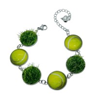 Unique Anyone For Tennis Bracelet Handmade Grass Gift Ball Wimbledon Gift Box - £14.19 GBP