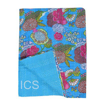 Indian Cotton Kantha Quilt Firozi Color Boho Bedding Kantha Pillow/cushion Cover - £5.54 GBP+