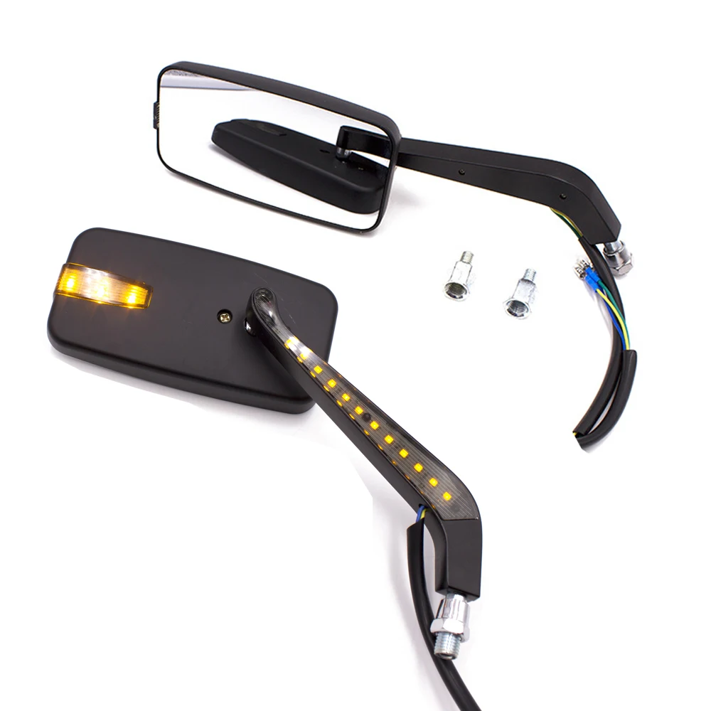 2Pcs 8/10mm Motorcycle Rearview Mirror with LED Turn Signal Light For Honda - £31.54 GBP