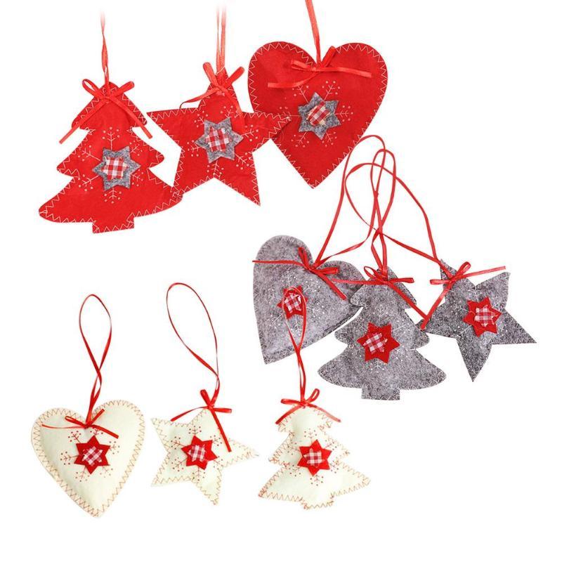 3Pcs Christmas Tree Ornament Non-woven Fabric Bar Malls Hanging Pendants - $2.90