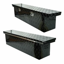 BLACK ALUMINUM PICKUP TRUCK TRUNK BED TOOL BOX TRAILER 60&quot;X12&quot;X14&quot; STORA... - $281.99