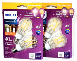 2 Packs Philips Dimmable Led Soft White Light 40w Replacement 3.8w Led A15 - £20.77 GBP