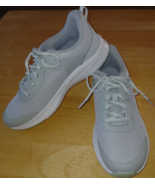 ATHLETIC WORKS LADIES GRAY SNEAKERS-8-MANMADE/FABRIC-TRIED ON/NOT WORK O... - $19.99