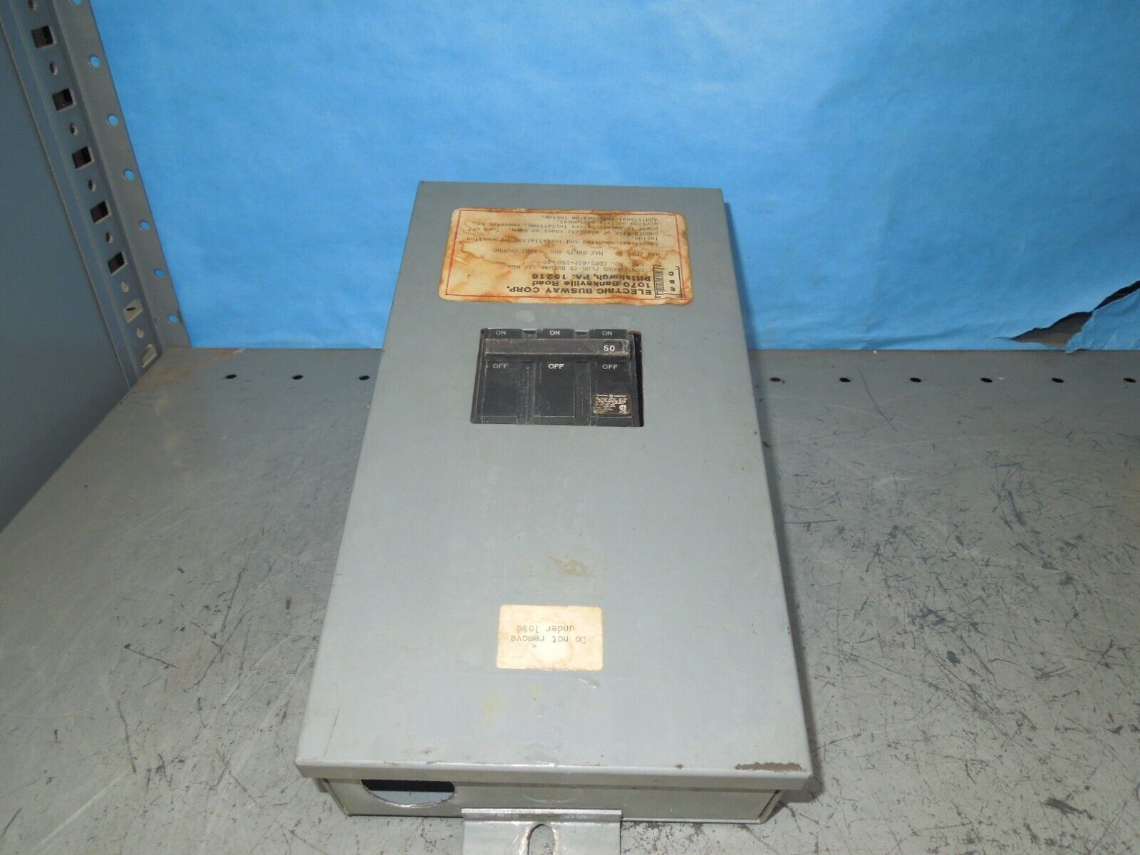 Electric Busway Corp CBPS60P-3-250-4P 20A 2p 240V 100% Ground Plugin Bus... - $150.00