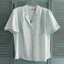 Ariella Button Up Collared Shirt ~ Sz 14 ~ Blue  ~ Short Sleeve - £13.43 GBP