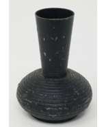 Desk Vase Indian Small Black Colored Solid Metal Ridge Tray Vintage Tiny - $15.15