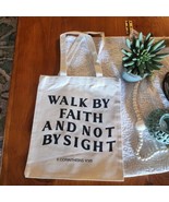 Muslin Cotton Shopping Tote Scripture, Walk By Faith And Not By Sight 13... - £6.99 GBP