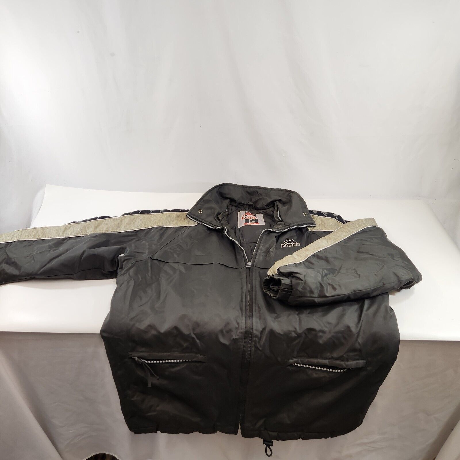 Primary image for Mens Kappa Jacket Coat Lined Outdoors Size Large Black/Gray Basic SRL