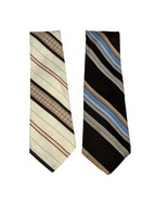 Lot of 2 Vintage 1970s Men&#39;s Neckties Wide Striped Prince Ferrara - $333.75 MXN