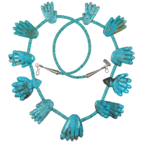 Dinah Gasper Zuni carved turquoise Hand fetish necklace - £1,505.75 GBP