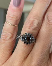 Natural Black Onyx Engagement Ring, Round Cut Wedding Ring, Luxury Gift For Her - £57.25 GBP