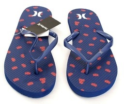 Hurley Blue &amp; Red Kylee Thong Sandals Flip Flops Women&#39;s NWT - £23.59 GBP