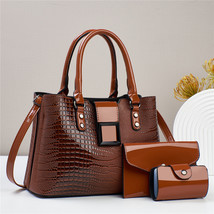 Women&#39;s -Child Bag PU Bright Leather Lizard Pattern Shoulder Crossbody Hand Bag - £37.56 GBP