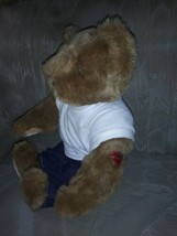 Vermont Teddy Bear Company Plush 16&quot; With Outfit White Shirt Blue Jeans Stuffed - £19.70 GBP