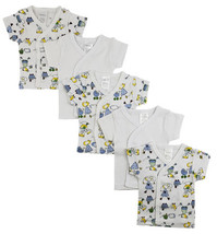 White Side Snap Short Sleeve Shirt - 5 Pack - £13.65 GBP