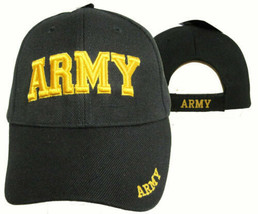 Official US Army Licensed ARMY in Gold Embroidered letters Black hat cap - £13.28 GBP
