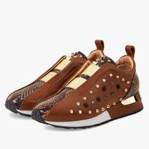 The Infanta Tan Spike Leather Women Sneaker Limited Edition image 2